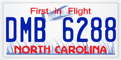 NC license plate DMB6288