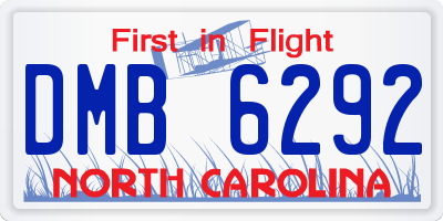 NC license plate DMB6292