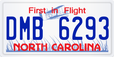 NC license plate DMB6293