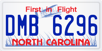NC license plate DMB6296