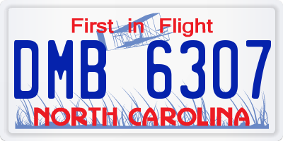 NC license plate DMB6307
