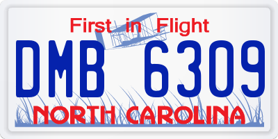 NC license plate DMB6309