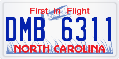 NC license plate DMB6311