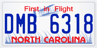 NC license plate DMB6318