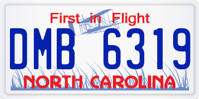 NC license plate DMB6319