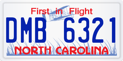 NC license plate DMB6321