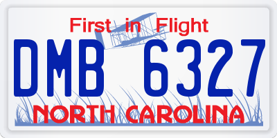 NC license plate DMB6327