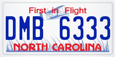 NC license plate DMB6333