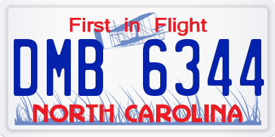 NC license plate DMB6344