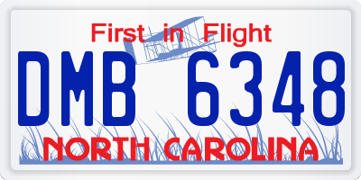 NC license plate DMB6348