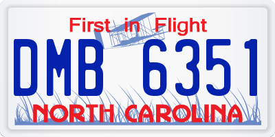 NC license plate DMB6351