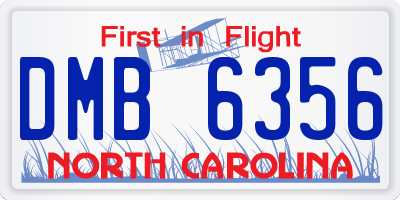 NC license plate DMB6356