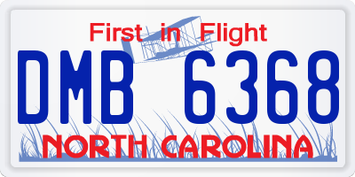 NC license plate DMB6368