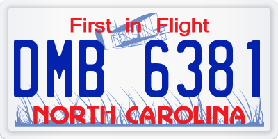 NC license plate DMB6381