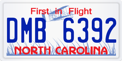 NC license plate DMB6392