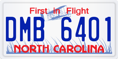 NC license plate DMB6401