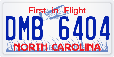 NC license plate DMB6404