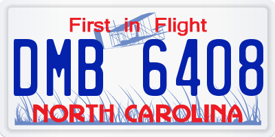 NC license plate DMB6408