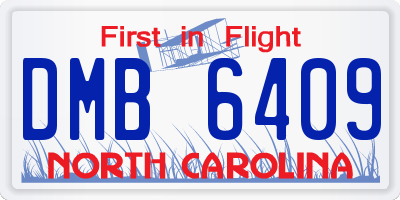 NC license plate DMB6409