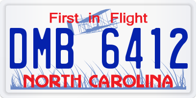NC license plate DMB6412