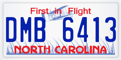 NC license plate DMB6413