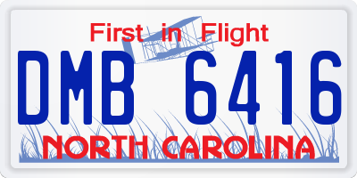 NC license plate DMB6416