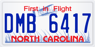 NC license plate DMB6417