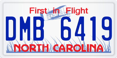 NC license plate DMB6419