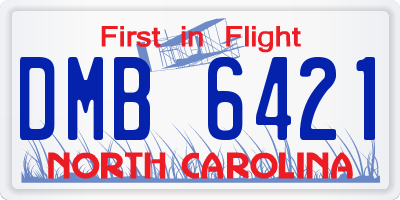 NC license plate DMB6421