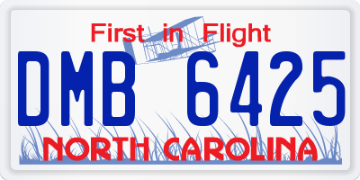 NC license plate DMB6425