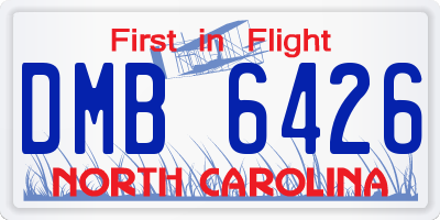 NC license plate DMB6426