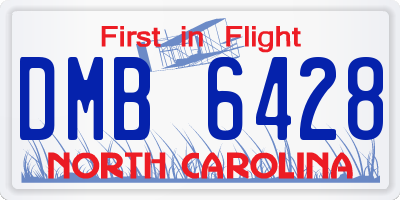 NC license plate DMB6428