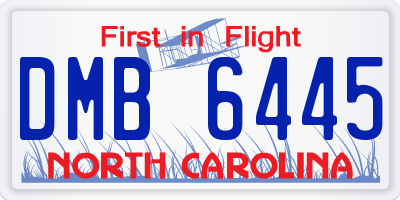 NC license plate DMB6445