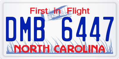 NC license plate DMB6447