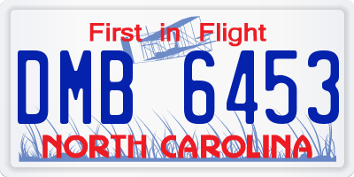 NC license plate DMB6453