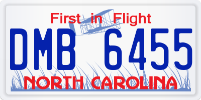 NC license plate DMB6455