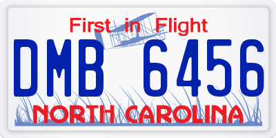 NC license plate DMB6456