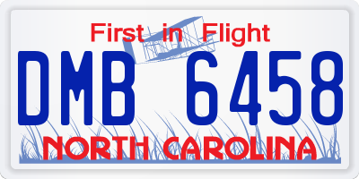 NC license plate DMB6458