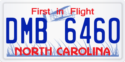 NC license plate DMB6460