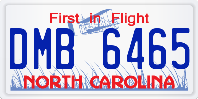 NC license plate DMB6465