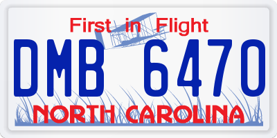 NC license plate DMB6470