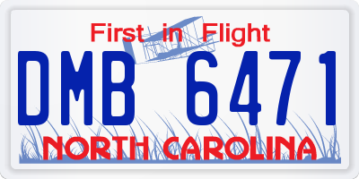 NC license plate DMB6471