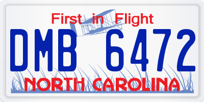 NC license plate DMB6472