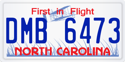 NC license plate DMB6473