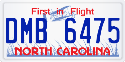NC license plate DMB6475