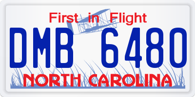 NC license plate DMB6480