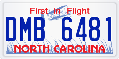 NC license plate DMB6481
