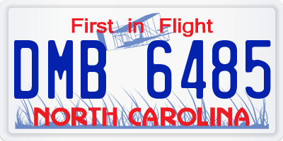 NC license plate DMB6485