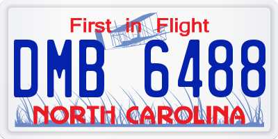 NC license plate DMB6488