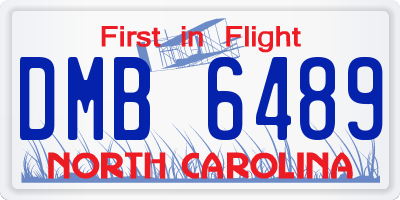 NC license plate DMB6489